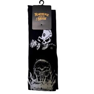 Killstar Grail of Loathing Knee High Socks Black White Gothic Occult NWT